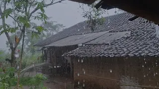 Only the Sound of Heavy Rain & Thunderstorms Will Make You Sleep Soundly - Rain in the Village