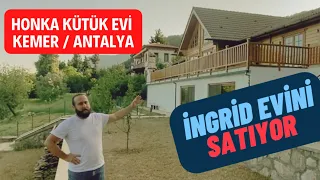 (1.BÖLÜM) Antalya/Kemer /Beycik kütük ev gezmesi İngrid evi  ahşap ev yapımı