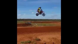 9 year old Ripley getting big air on his ktm 65