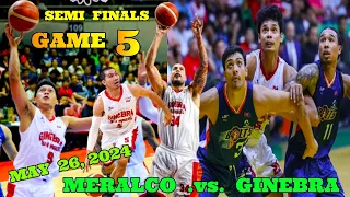 GINEBRA vs MERALCO Game 5 - SEMi Finals May 26 2024 PBA GAME Today Score #pbalive #pba2024 #pbagame5