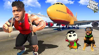 GTA 5 : Franklin Become Strongest Man Ever To Pull Whole Plane in GTA 5!(GTA 5 mods)