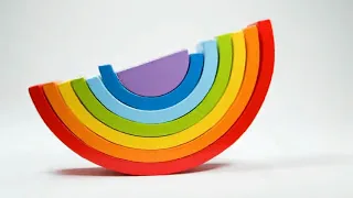 wooden rainbow blocks