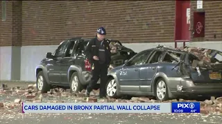 Cars damaged in Bronx partial wall collapse