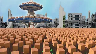 10,000 Villagers Simulate Civilization In 2050