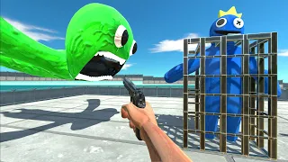 I Helped Jumbo Josh Rescue Rainbow Friends Blue - Animal Revolt Battle Simulator