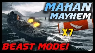 GET THE F+CK off my Cap - US Mahan 2,9 Base 7 Kills - World of Warships