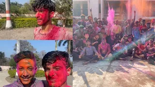 Playing Holi for the first time in hostel