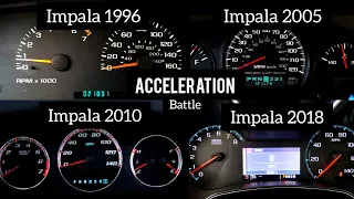 7th Gen Impala vs 8th Gen Impala Vs 9th Gen Impala Vs 10th Gen Impala acceleration compilation