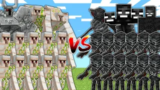 IRON GOLEMS vs WITHERS in Mob Battle