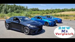 BMW M2 Vergleich zwischen M2 - Competition - CS Alle 3 Versionen des F87