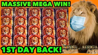 **FULL SCREEN!** 1ST DAY BACK! King of Africa Slot Machine Bonus Wins!