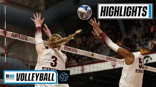 Minnesota at Michigan | Highlights | Big Ten Volleyball  | Oct. 7, 2022