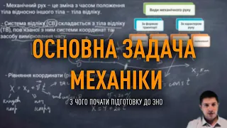 Основна задача механіки. Ключові поняття механіки. З чого почати підготовку до ЗНО