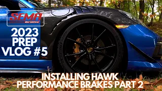 Sema 2023 Prep Vlog #5 Part#2 (Porsche Cayman 718 Hawk brake pads install 4K!)
