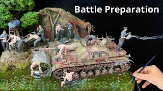 Приготовьтесь к следующей битве Смола DIORAMA WW2 Sturmgeschutz IV TANK Sd. Кфз. 167 Нормандия 1/35