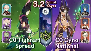 Spiral Abyss 3.2 - C0 Tighnari Spread & C0 Cyno National | Floor 12 Full Stars | Genshin Impact