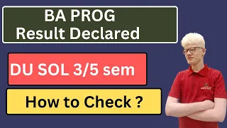 SOL BA PROG 3rd / 5th Semester Result Declare Dec 2022 | sol BA PROG Result