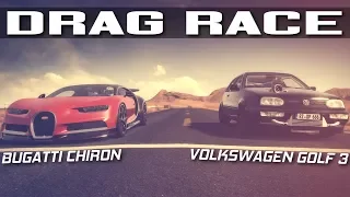 1200HP VOLKSWAGEN GOLF 3 VR6 VS BUGATTI CHIRON DRAG RACE | ASSETTO CORSA