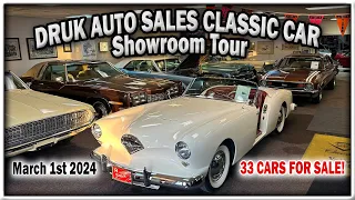 CLASSIC CARS FOR SALE LOT WALK - Druk Auto Sales Ramsey Minnesota March 1st, 2024