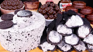 ASMR OREO CREPE ROLLS MALTESERS CHOCOLATE MAGNUM ICE CREAM NUTELLA DESSERT MUKBANG 먹방 EATING SOUNDS