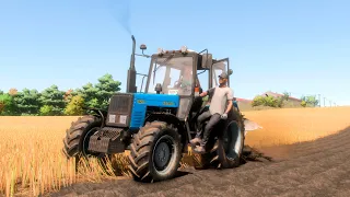 Farming Simulator 22 / Map Koshmak / #85 Plowing MTZ-1025.2, HTZ-244K & Kirovets K742М