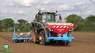 John Deere 6195M & Monosem 8 Row Maize Drill. Butt Bros