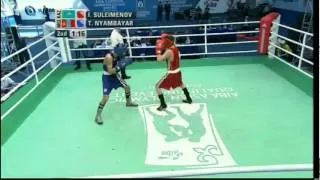 Fly (52kg) Final - Suleimenov (KAZ) vs Nyambayar (MGL) - 2012 AIBA Asian Olympic Qualifying Event