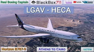 MSFS | Horizon B787-9 | Athens/LGAV to Cairo/HECA | VATSIM