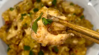 The best way to eat bang bang shrimp is with seaweed and cucumbers | bang bang shrimp recipe