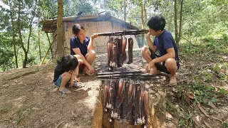 Smoked wild boar. Dig a smoked kiln. How to prepare and preserve food in the forest.