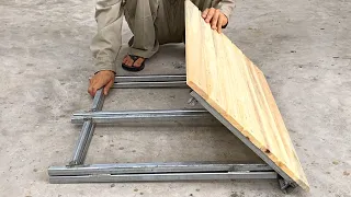 DIY - Great Craftsman's Ideas // How to Make a Smart Folding Table // Metal Smart Folding Utensils !