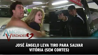 Amores Verdadeiros - José Ângelo leva tiro para salvar Vitória (SEM CORTES)