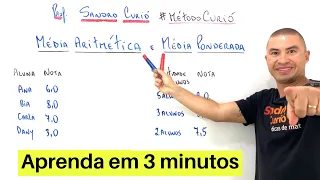 MÉDIA ARITMÉTICA e MÉDIA PONDERADA | EM 3 MINUTOS