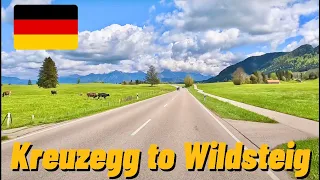 Driving in Germany in May 2023 from Kreuzegg to Wildsteig