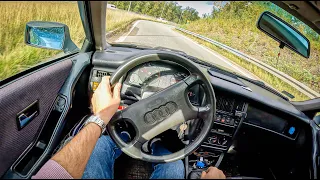 1994 Audi 80 B4 [1.9 TDI 90HP]  |0-100| POV Test Drive #1363 Joe Black