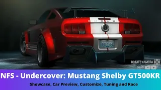 Ford Mustang Shelby GT500KR In Racing Game NFS Undercover, Undercover's GARAGE,  Customize, Race, HD