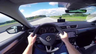 2015 Skoda Superb 0  230 Km h POV  Autobahn Acceleration, Top speed TEST ✔