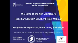 Slaintecare Right Care Right Place Right Time Webinar 25 June 2020