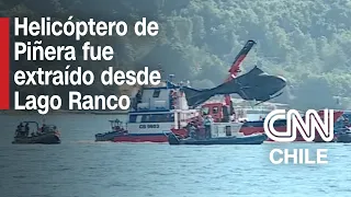 Extraen helicóptero de Sebastián Piñera desde el Lago Ranco: Tenía una de sus aspas rotas