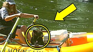 Mann macht außergewöhnliche Entdeckung, nachdem ein Bärenbaby in sein Floß gesprungen ist