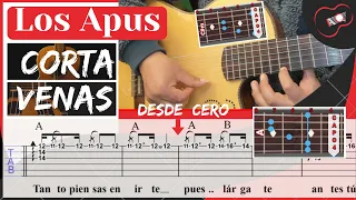 Cómo Tocar en Guitarra CORTA VENAS de LOS APUS [TUTORIAL PASO A PASO] [ACORDES Y RASGUEO]