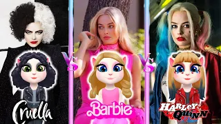 Barbie girl vs Harley Quinn Vs Cruella Emma stone Vs My Talking Angela 2 😍 Cosplay makeover 🌹 New