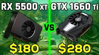 RX 5500 XT (4GB) vs GTX 1660 Ti, 1650 SUPER & RX 580 w/ i5-9400F (8 Games + Power Consumption)