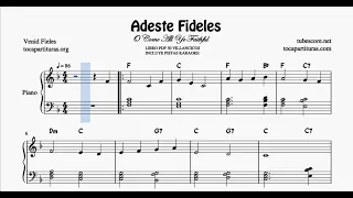 ADeste Fideles Very Easy Piano Score with Chords Christmas Carols for Beginners