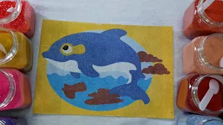 Win Tin | Tô Màu Tranh Cát | Cá Voi | Colorring Sand Painting | Whale