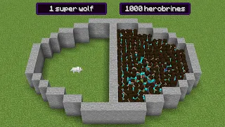 1 super wolf vs 1000 herobrines (who will win?)