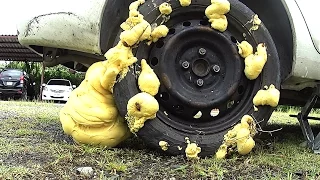 What will happen if you fill the wheel construction foam, Emergency fix a flat tire by yourself