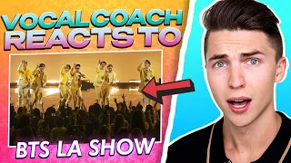 VOCAL COACH Reacts to BTS INSANE LA Show Highlights (PERMISSION TO DANCE ON STAGE)