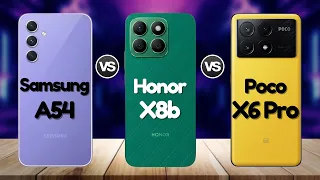 Honor X8b Vs Samsung A54 Vs Poco X6 Pro | @Eficientechs👈👀