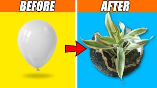 How To make CUTE PLANTER from BALLOON | DIY Amazing Planter at home | Flower Pot | Handmadely